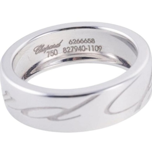 Chopard Chopardissimo Signature 18k 750 White Gold Band Ring Size 6 - Picture 3 of 7